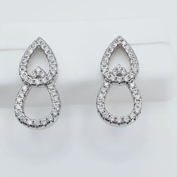 "925 Sterling Silver Cubic Zirconia Earrings,  U19254680 - Picture 9 of 11